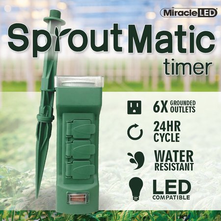 Miracle Led Classroom Gardener 3-Socket Corded Advanced LED Grow Kit w/ Timer Controls, 4PK 607986
